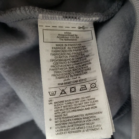 adidas Men's Essentials Camo Print Hoodie Sweatshirt Halo Blue Silver - Picture 7 of 11